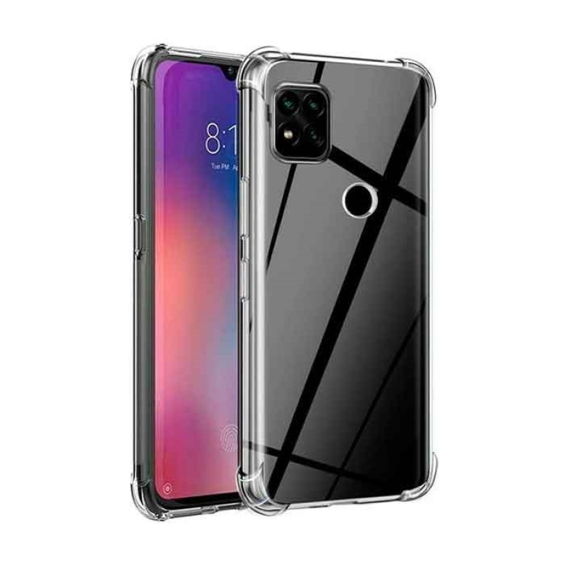 Θήκη Πλάτης Σιλικόνης Anti Shock για Xiaomi Redmi 9C - Χρώμα: Διάφανο