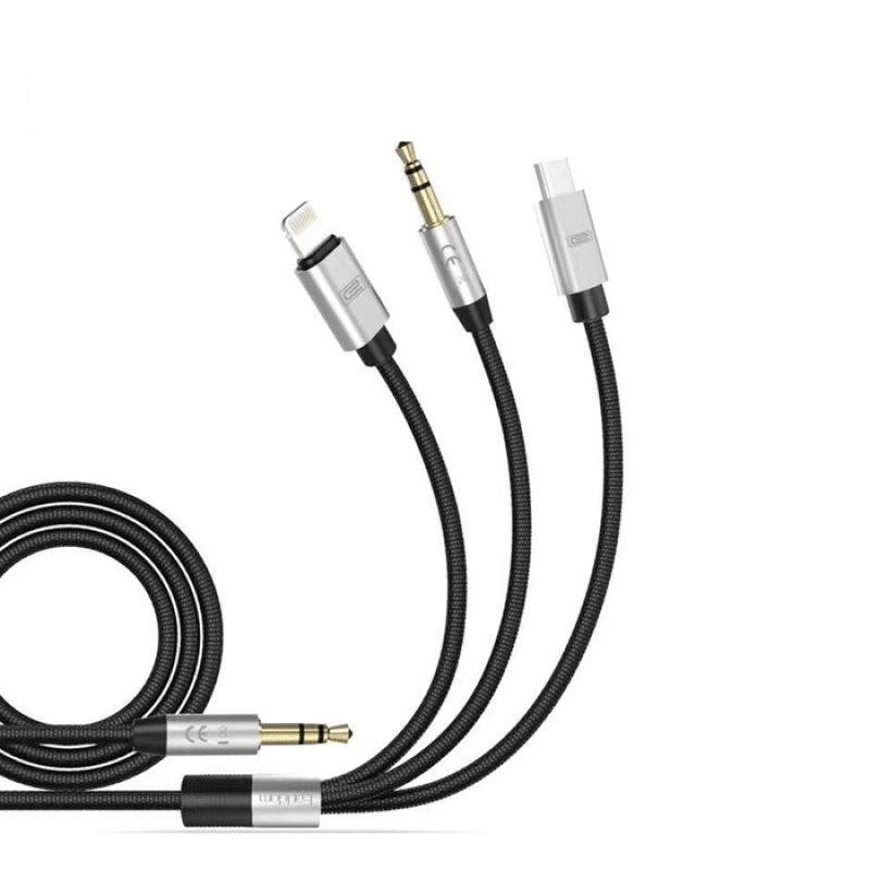 Earldom ET-AUX09 Καλώδιο Aux Cable Plug and Play audio jack Type -C / Lightning 3.5mm to 3.5mm 1.2m