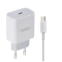Earldom ES-EU4 Φορτιστής Κινητού Type-C με Καλώδιο Type-C 1Μ - Χρώμα: Λευκό