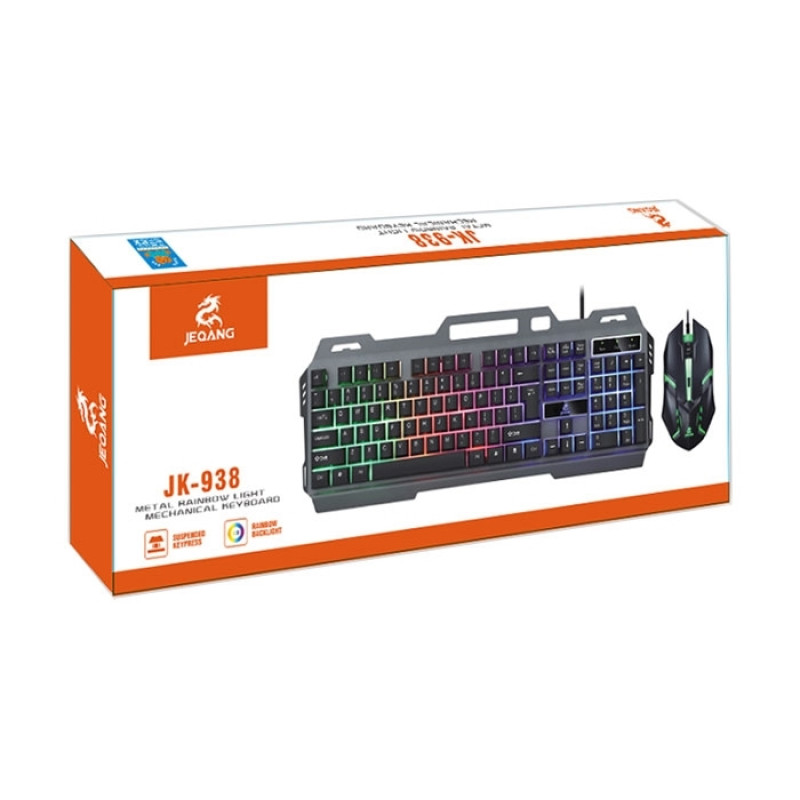 Jeqang JK-968 Πληκτρολόγιο Gaming Keyboard με RGB φωτισμό & Ποντίκι Backlight type : 7 colour Αγγλικό Jeqang JK-968 Πληκτρολόγιο Gaming Keyboard με RGB φωτισμό & Ποντίκι Backlight type : 7 colour Αγγλικό