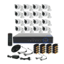 ΣΕΤ Κλειστού Κυκλώματος FULL HD με Καταγραφικό και 16 Κάμερες AHD COMBO KIT OEM