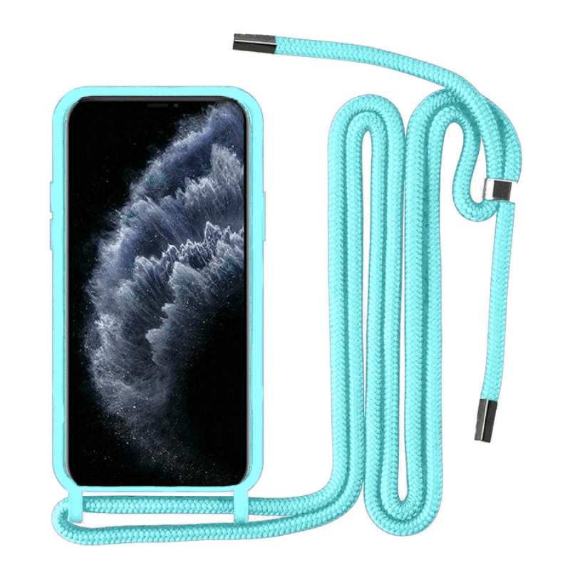Θήκη Πλάτης Σιλικόνης με Λουράκι για Xiaomi Redmi 9C - Χρώμα: Τιρκουάζ