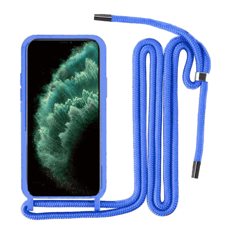 Θήκη Πλάτης Σιλικόνης με Λουράκι για Samsung Galaxy A22 5G - Χρώμα: Μπλε