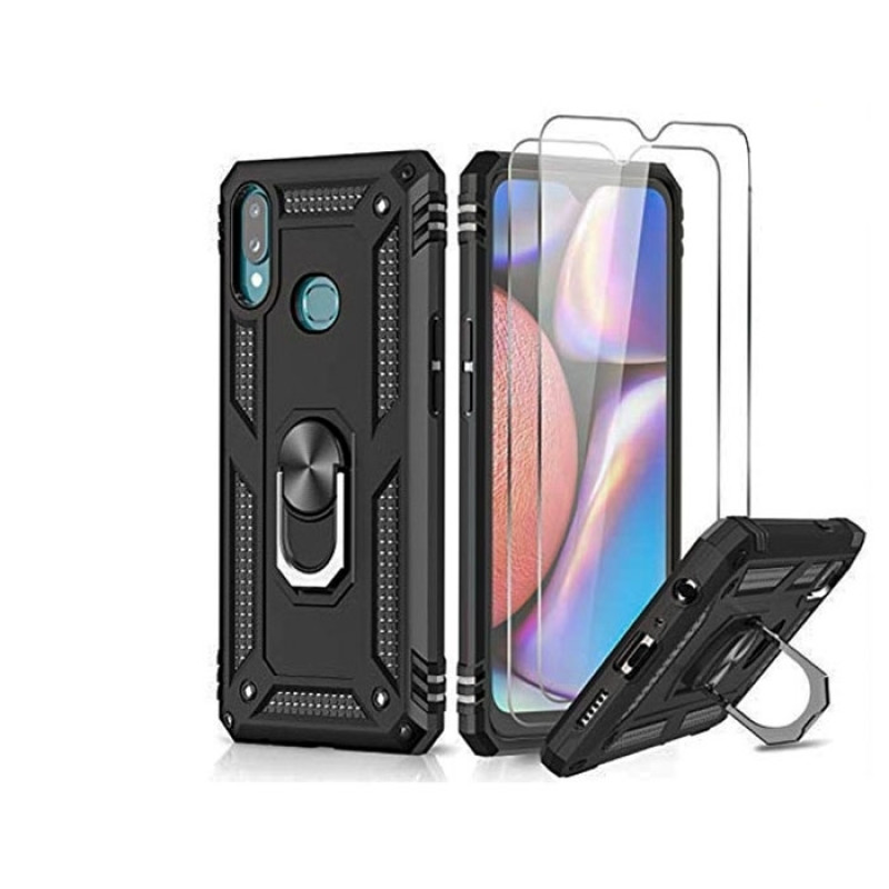 Σκληρή Θήκη Πλάτης Motomo με Δαχτυλίδι για Xiaomi Redmi 9A - Χρώμα: Μαύρο