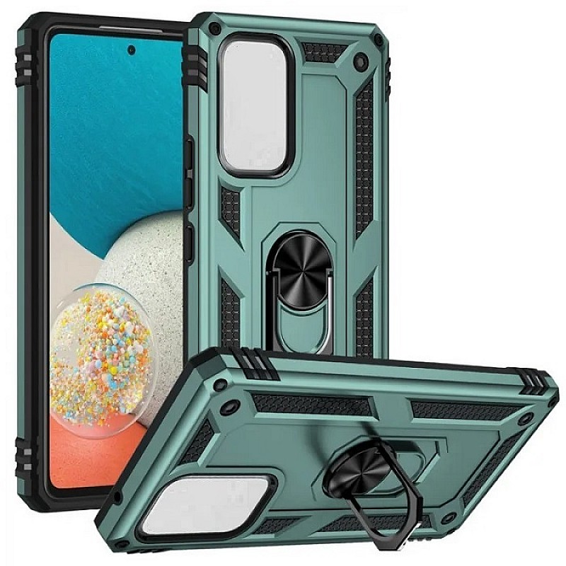 Σκληρή Θήκη Πλάτης Armor με Βάση Στήριξης για Xiaomi Redmi Note 11 5G - Χρώμα: Πράσινο