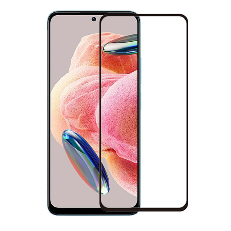 Full Cover Full Glue Tζαμάκι Προστασίας Οθόνης για Xiaomi Redmi Note 12 4G - Χρώμα: Μαύρο