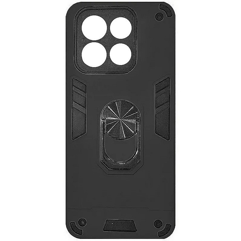 Σκληρή Θήκη Πλάτης Armor με Βάση Στήριξης για Xiaomi Redmi Note 13 4G - Χρώμα: Μαύρο