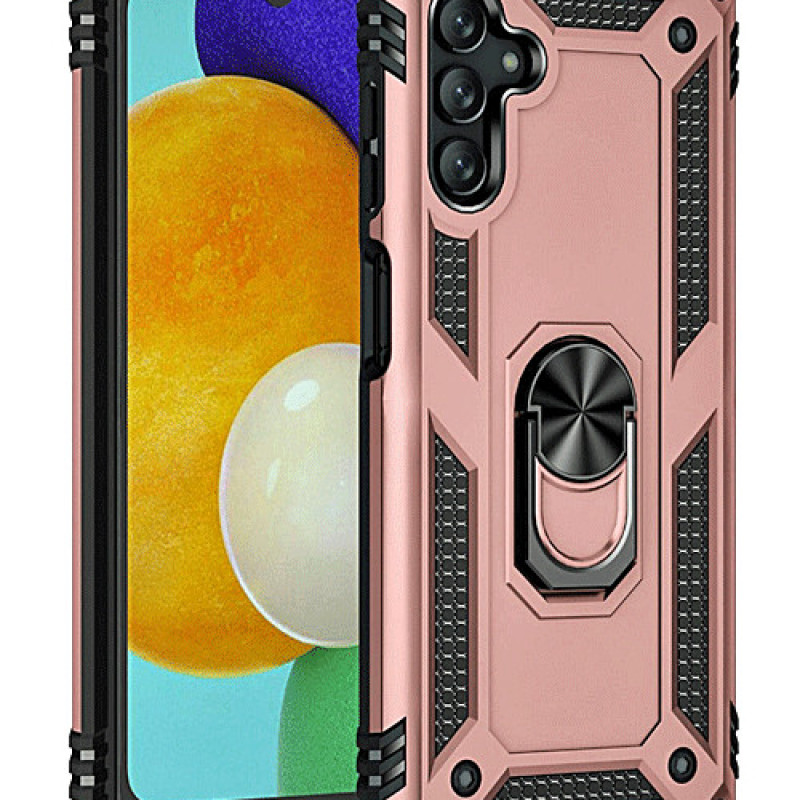 Σκληρή Θήκη Πλάτης Armor με Βάση Στήριξης για Samsung Galaxy A13 5G - Χρώμα: Ρόζ Χρυσό