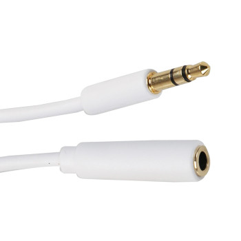 3.5mm Jack Male to 3.5mm Jack Female 1m - Color: White