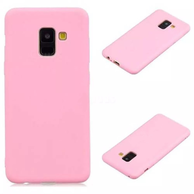 Θήκη Πλάτης Σιλικόνης Απλή για Samsung Galaxy A6 Plus - Χρώμα: Ρόζ