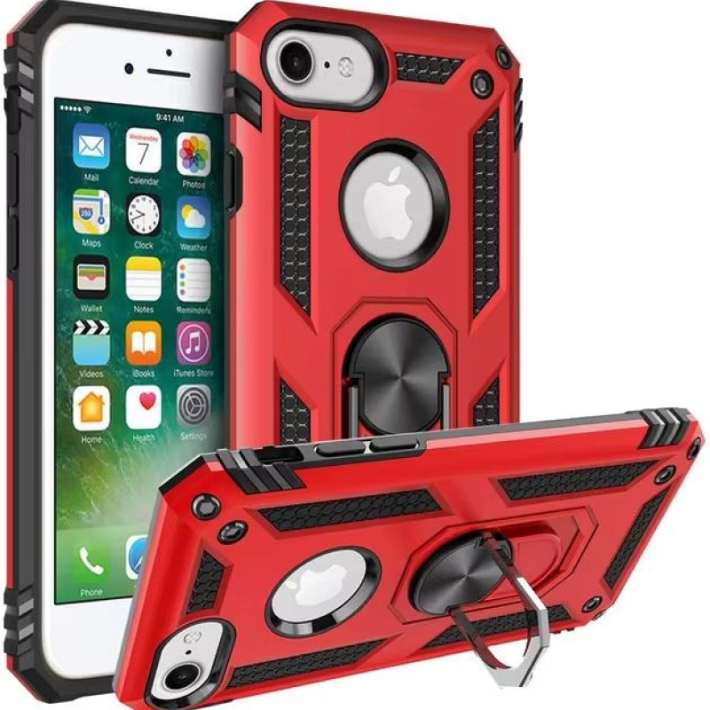 Σκληρή Θήκη Πλάτης Armor με Βάση Στήριξης για iPhone 7/8/SE 2020 - Χρώμα: Κόκκινο