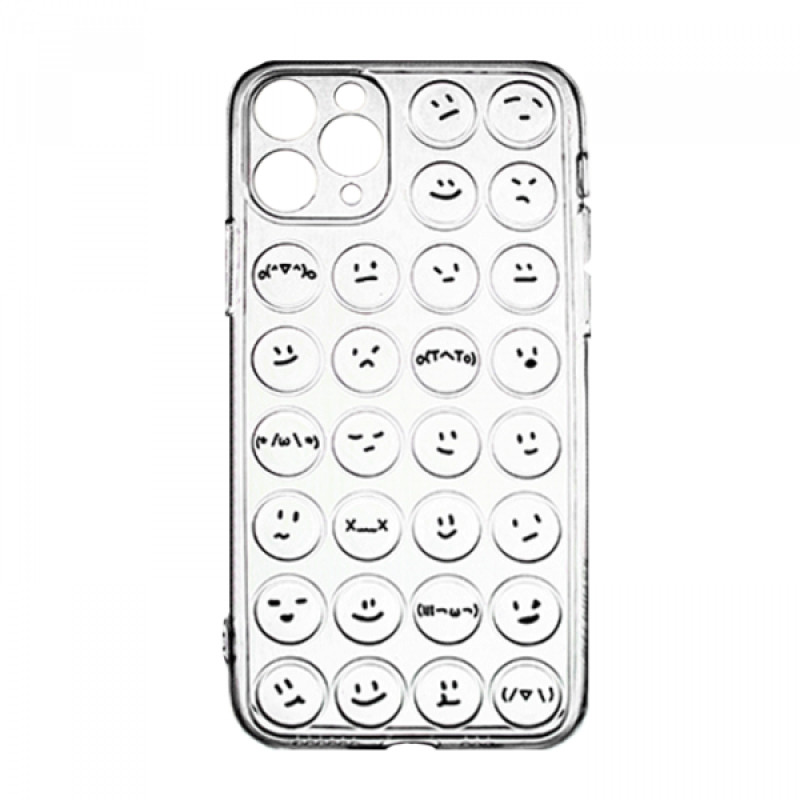 Θήκη Σιλικόνης με Emoji για Apple iPhone 11 - Χρώμα: Διάφανο