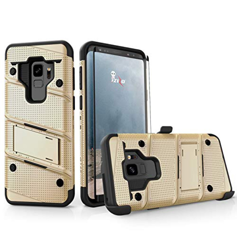 Σκληρή Θήκη Πλάτης Armor με Βάση Στήριξης (S1) για Samsung Galaxy S9 Plus - Χρώμα: Χρυσό