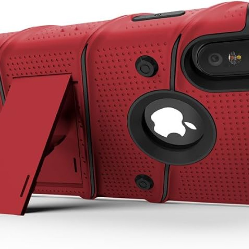 Σκληρή Θήκη Πλάτης Armor με Βάση Στήριξης (S1) για iPhone XS Max - Χρώμα: Κόκκινο
