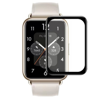 Full Cover Full Glue Tζαμάκι Προστασίας Οθόνης Ρολογίου για Huawei GTS 43MM - Χρώμα: Μαύρο