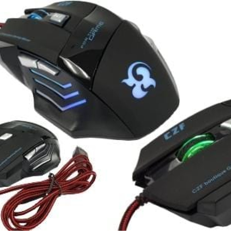 Optical Mouse T6 Ποντίκι με RGB Φωτισμό 7 LED - Χρώμα: Μαύρο
