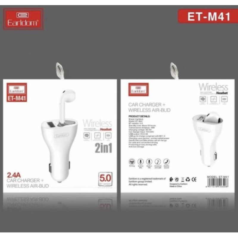 Earldom ET-M41 In-ear Handsfree Ακουστικά με Βύσμα 3.5mm - Χρώμα Λευκό