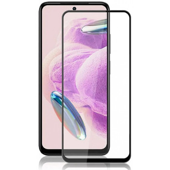 Full Cover Full Glue Tζαμάκι Προστασίας Οθόνης για Xiaomi Redmi Note 12S - Χρώμα: Μαύρο
