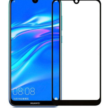 Full Cover Full Glue Tζαμάκι Προστασίας Οθόνης για Huawei Y8P - Χρώμα: Μαύρο