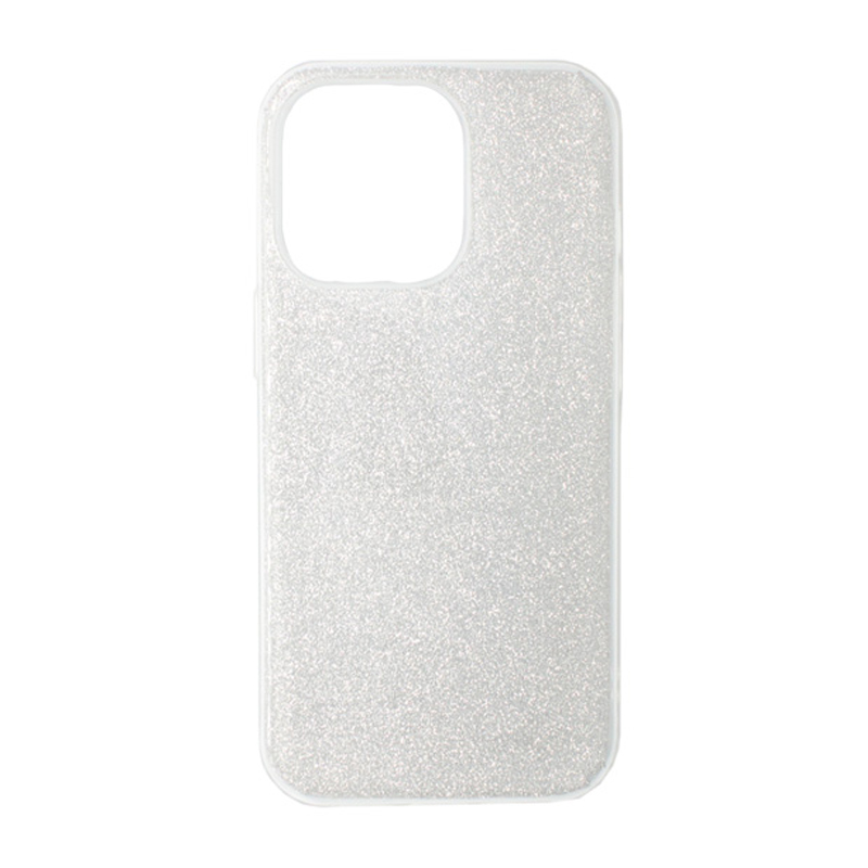 Θήκη Πλάτης Σιλικόνης Απλή με Glitter για Apple iPhone 16 Pro - Χρώμα: Ασημί