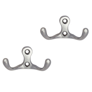 2 Position Round Chrome Wall Hangers - Color: Silver