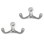 2 Position Round Chrome Wall Hangers - Color: Silver