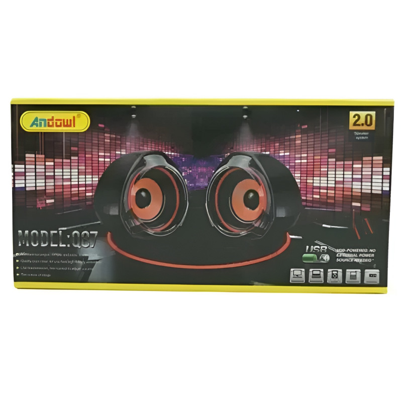 Andowl Q87 Ηχεία Υπολογιστή Multimedia 2.0 - Χρώμα: Μαύρο