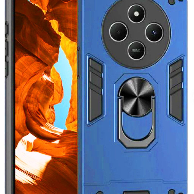Σκληρή Θήκη Πλάτης Armor με Βάση Στήριξης για Xiaomi Redmi 14C - Χρώμα: Μπλε
