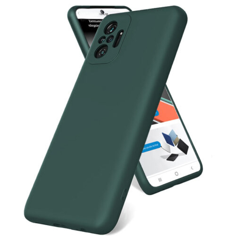 Θήκη Πλάτης Σιλικόνης Soft για Xiaomi Redmi Note 10 Pro 4G - Χρώμα: Σκούρο Πράσινο