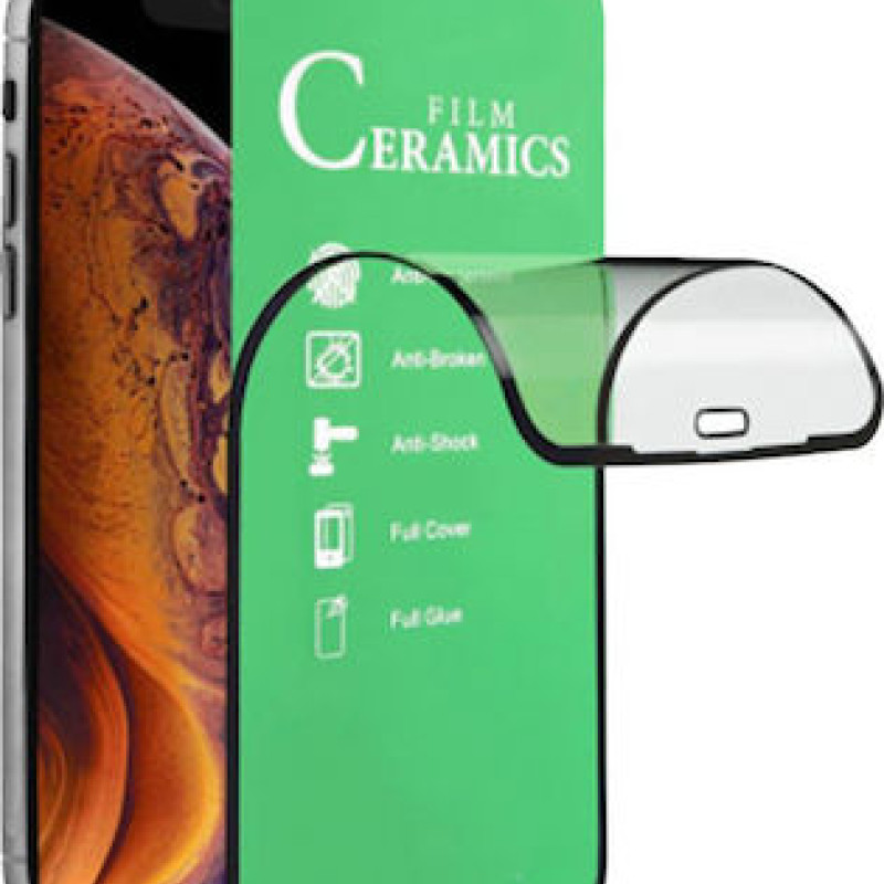 Ceramic Full Cover Full Glue Tζαμάκι Προστασίας Οθόνης για Xiaomi Redmi Note 8 - Χρώμα: Μαύρο
