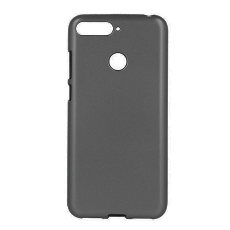 Θήκη Πλάτης Σιλικόνης Απλή για Huawei Y7 2018 - Χρώμα: Smokey Grey