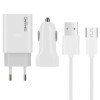 QIHANG QH-Z14 Σετ Αυτοκίνητου και Πρίζας με Θύρα USB-A και Καλώδιο micro USB - Χρώμα: Λευκό