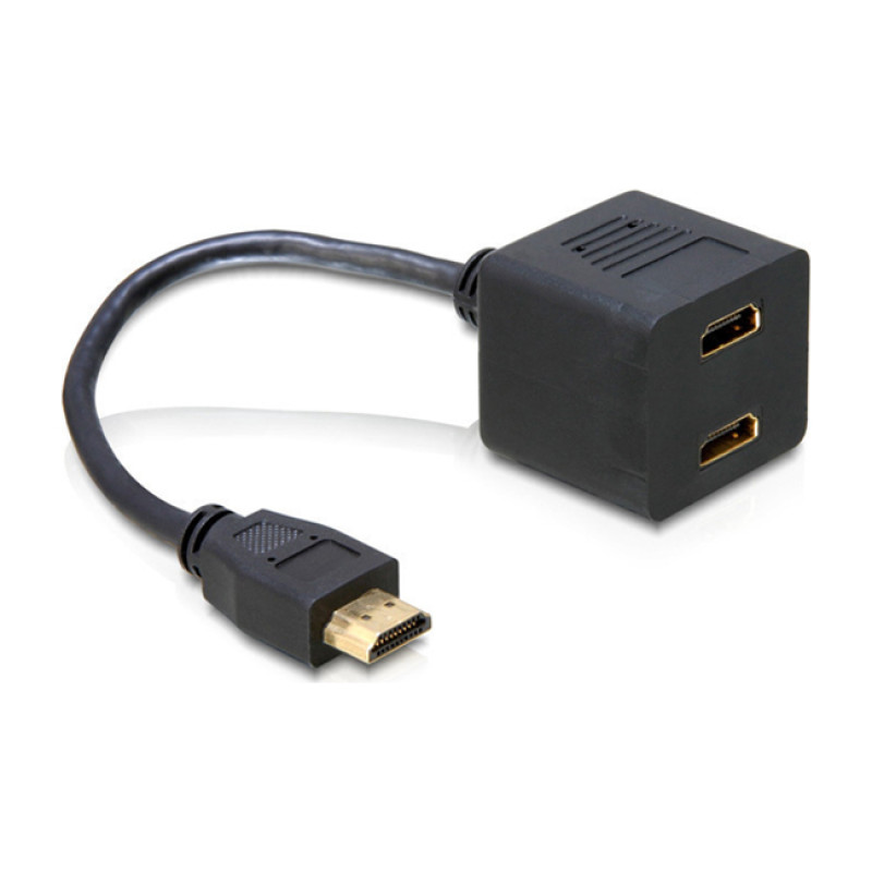 Μετατροπέας HDMI Male σε HDMI 2x Female - Χρώμα: Μαύρο