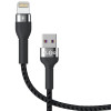 KLGO S-106 Καλώδιο Φόρτισης & Μεταφοράς Δεδομένων USB-A σε Lightning 2.4A 3m - Χρώμα: Μαύρο