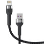 KLGO S-106 Καλώδιο Φόρτισης & Μεταφοράς Δεδομένων USB-A σε Lightning 2.4A 3m - Χρώμα: Μαύρο