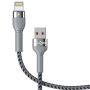 KLGO S-106 Καλώδιο Φόρτισης & Μεταφοράς Δεδομένων USB-A σε Lightning 2.4A 3m - Χρώμα: Γκρι