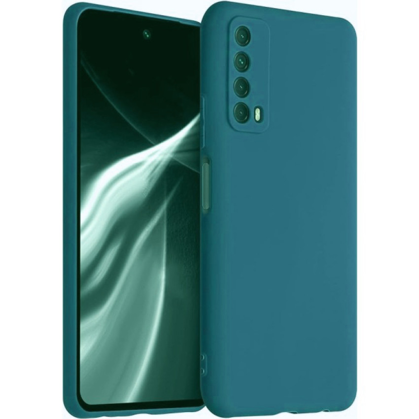 Θήκη Πλάτης Σιλικόνης Απλή για Huawei P Smart 2021 - Χρώμα: Πετρόλ