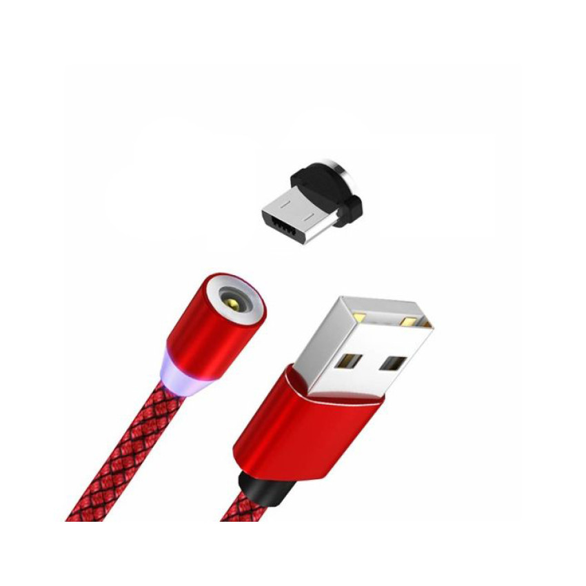 X-Cable Μαγνητικός Φορτιστής 360° με Υποδοχή Micro USB 1m - Χρώμα: Κόκκινο