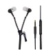 V-like Universal Zipper Metallic Earphones