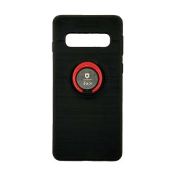 Back Cover iFace Silicone Case with Stand for Samsung G973F Galaxy S10 - Color: Black Red