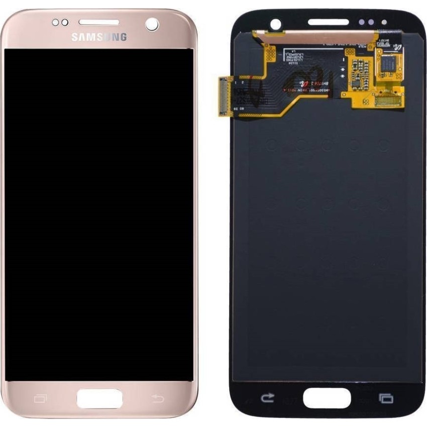 Γνήσια Οθόνη LCD με Μηχανισμό Αφής για Samsung Galaxy S7 Edge G935F GH97-18533E - Χρώμα: Χρυσό Ροζ