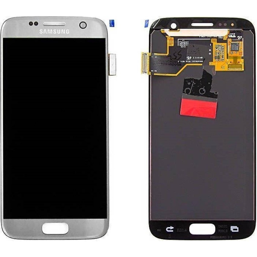 Γνήσια Οθόνη LCD με Μηχανισμό Αφής για Samsung Galaxy S7 G930F GH97-18523B - Χρώμα: Ασημί