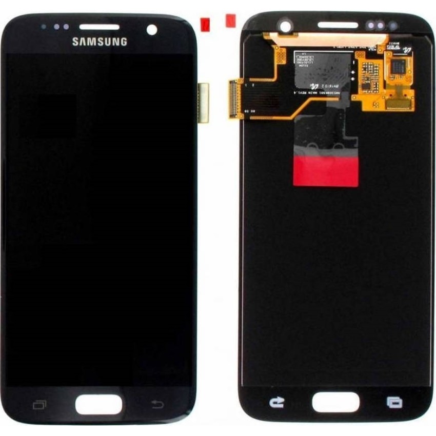 Γνήσια Οθόνη LCD με Μηχανισμό Αφής για Samsung Galaxy S7 G930F GH97-18523A  - Χρώμα: Μαύρο