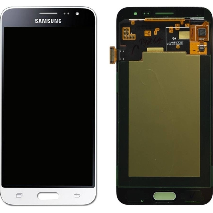 Γνήσια Οθόνη LCD με Μηχανισμό Αφής για Samsung Galaxy J3 2016 J320F GH97-18414A - Χρώμα: Λευκό