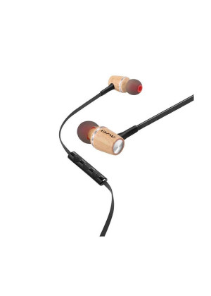 Wired Earphones Awei ES-80TY Wooden Dynamic Headset Ενσύρματα Ακουστικά - Χρώμα: Ασημί