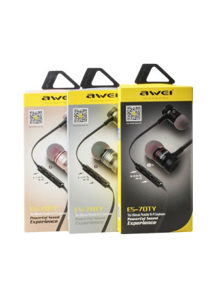 Wired Earphones Awei ES-70TY Stereo Headset Ενσύρματα Ακουστικά - Χρώμα: Γκρι