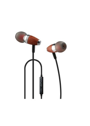 Wired Earphones Awei ES-60TY Wooden Dynamic Stereo Headset Ενσύρματα Ακουστικά - Χρώμα: Ασημί