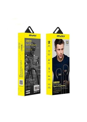 Wired Earphones Awei ES-160i Sports Ear-Hook Stereo Headset Ενσύρματα Ακουστικά - Χρώμα: Μαύρο