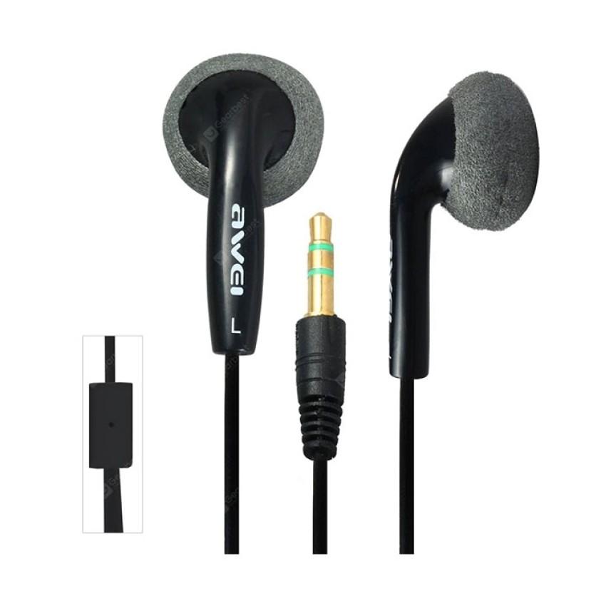 Wired Earphones Awei ES10M Noice Isolation Stereo Headset Ενσύρματα Ακουστικά - Χρώμα: Μαύρο