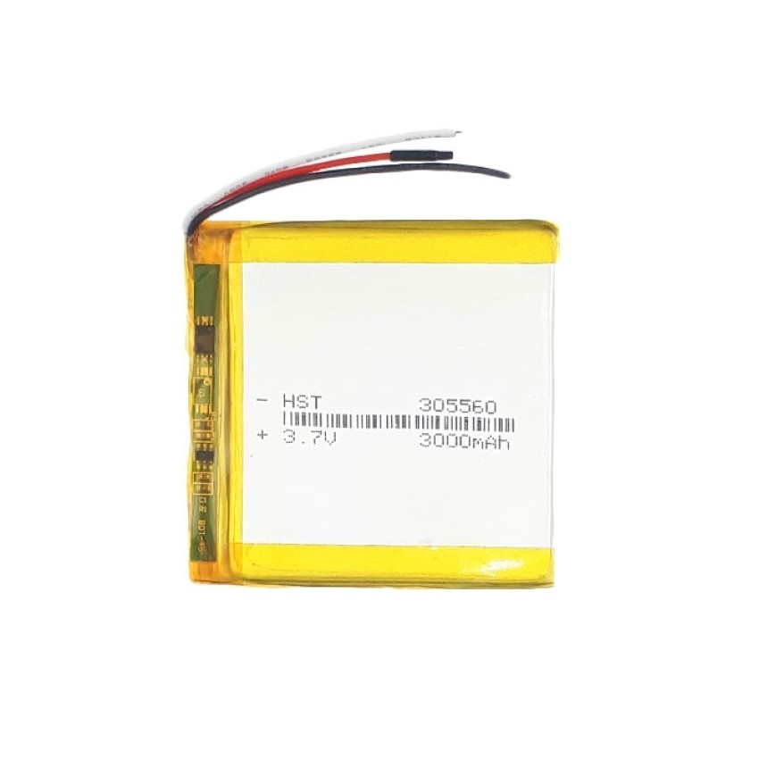 Μπαταρία Universal 5.5x5.5 cm με 3 Καλώδια - 3000mAh